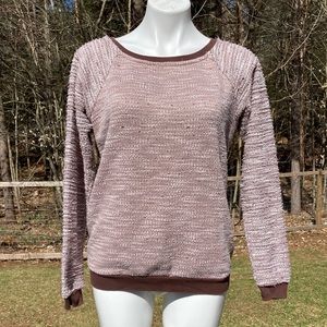 Kut from the Kloth full zip back nubby sweater café au lait sweater size S